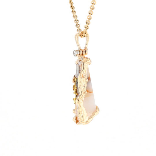 Gold Quartz Freeform Pendant - G3