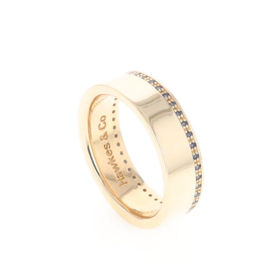 Men's Blue Sapphire Wedding Band Contemporary Design
