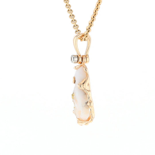 Rough Gold Quartz Freeform Pendant