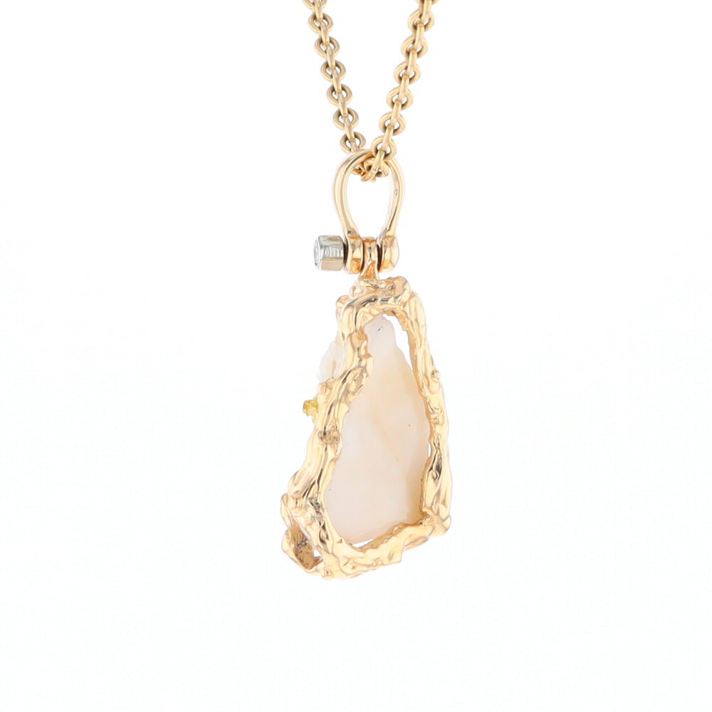 Rough Gold Quartz Freeform Pendant