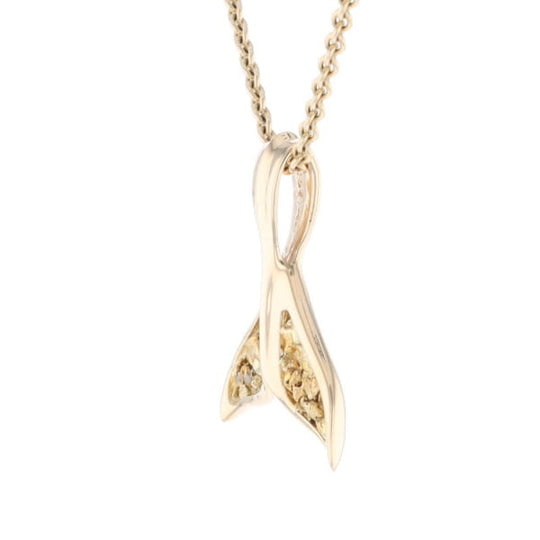 Whale Tail Gold Nugget Pendant