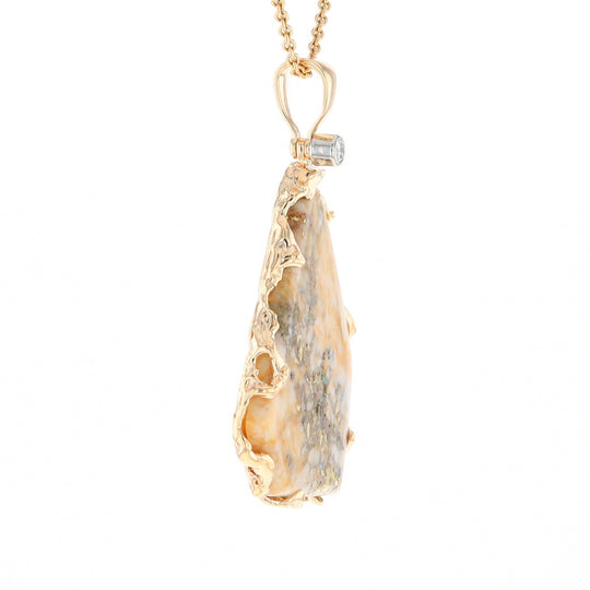 Gold Quartz Freeform Pendant (G3)