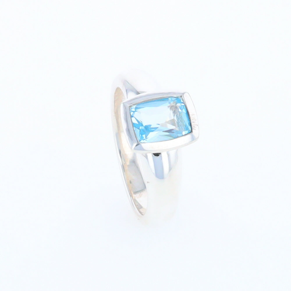 Bezel Blue Topaz Ring