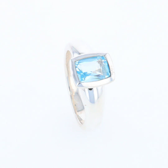 Bezel Blue Topaz Ring