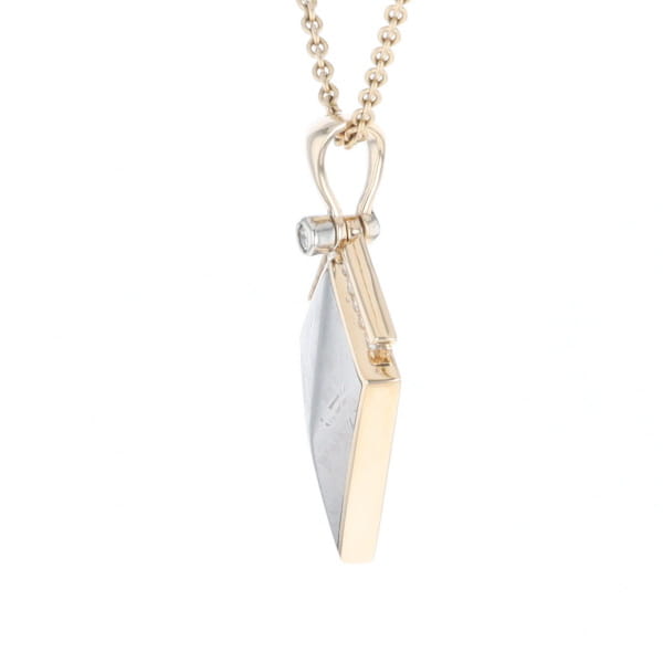 Meteorite Kite Shape Inlaid Pendant with 0.19ctw Diamonds