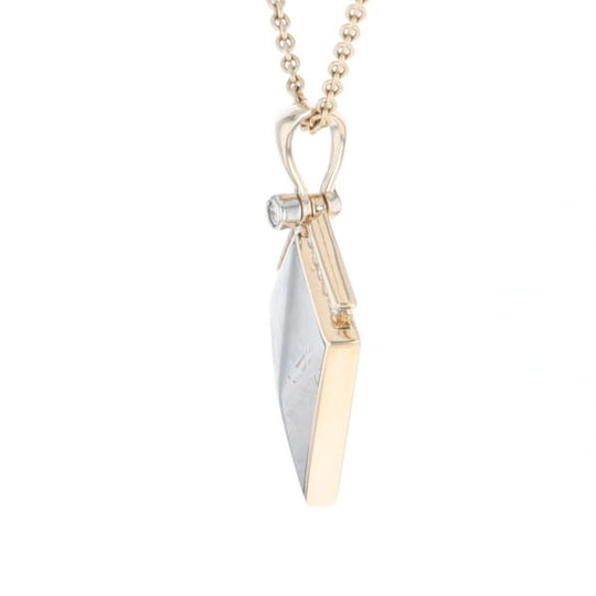 Meteorite Kite Shape Inlaid Pendant with 0.19ctw Diamonds