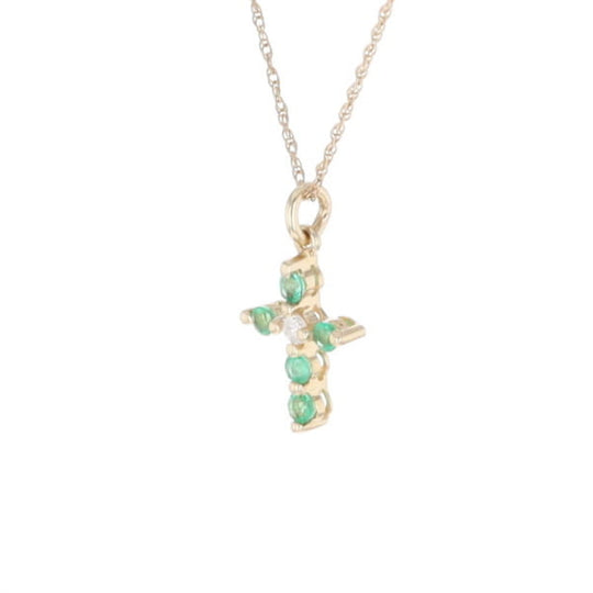 Small Emerald Cross Pendant