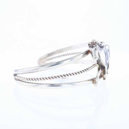 Silver Horse Native Cuff Bracelet