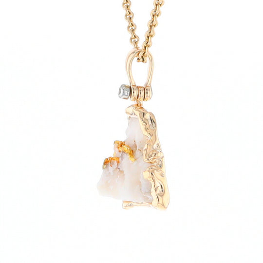 Rough Gold Quartz Free Form Pendant