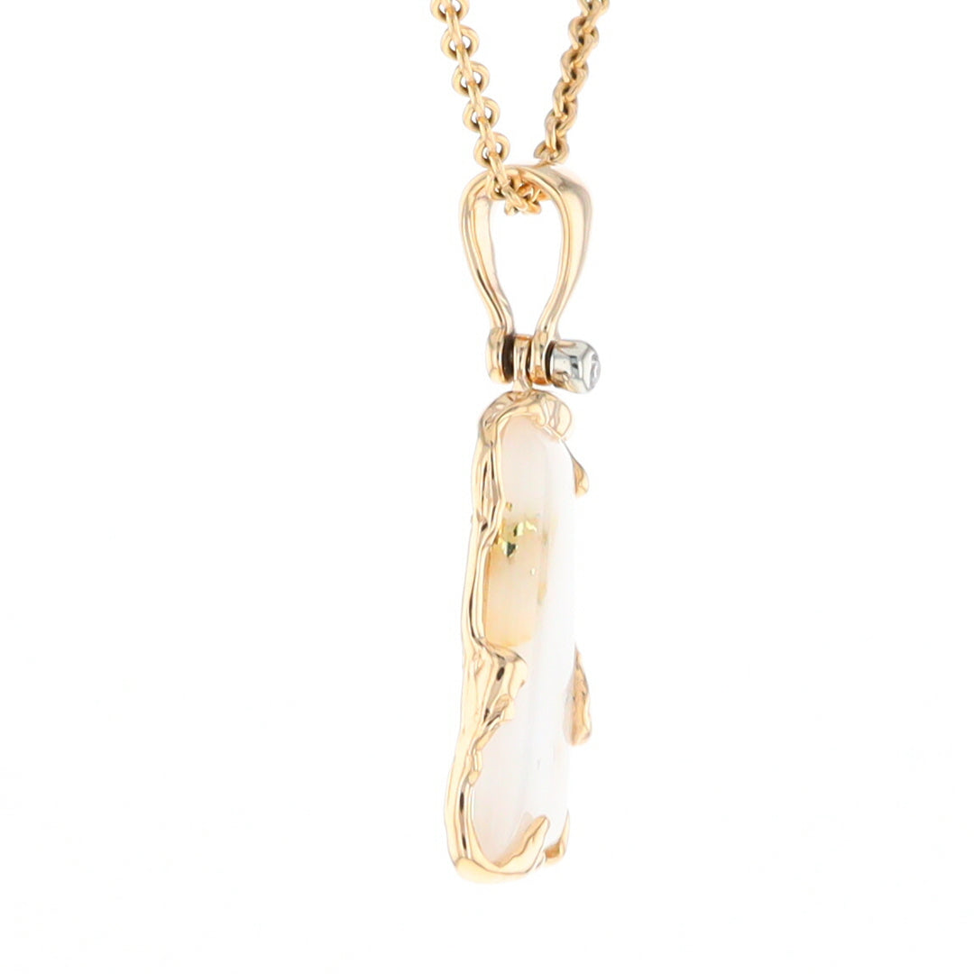 Gold Quartz Freeform Pendant  (G2)