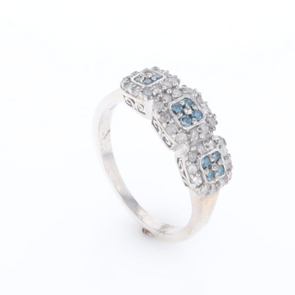 Triple Diamond Halo Ring
