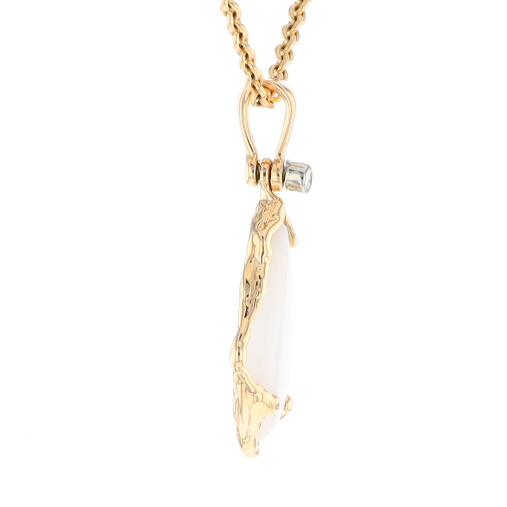 Gold Quartz Freeform Pendant (G2)