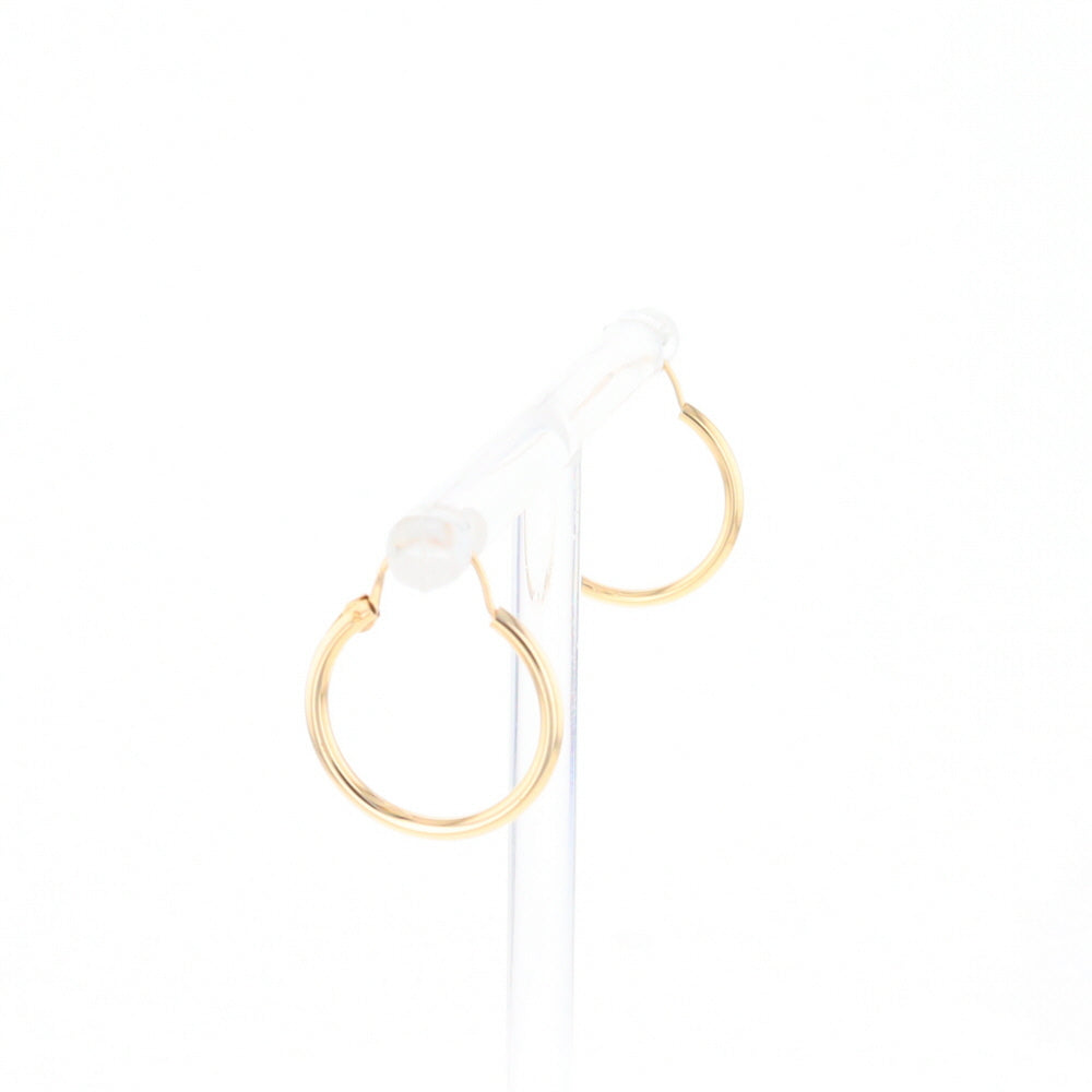 Gold Hollow Tube Hoop Earrings