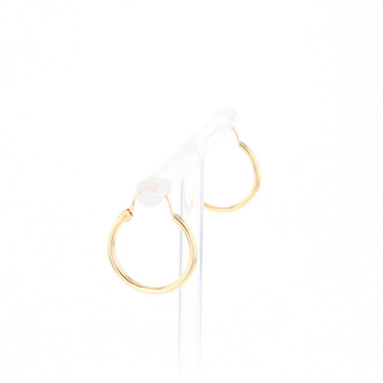 Gold Hollow Tube Hoop Earrings