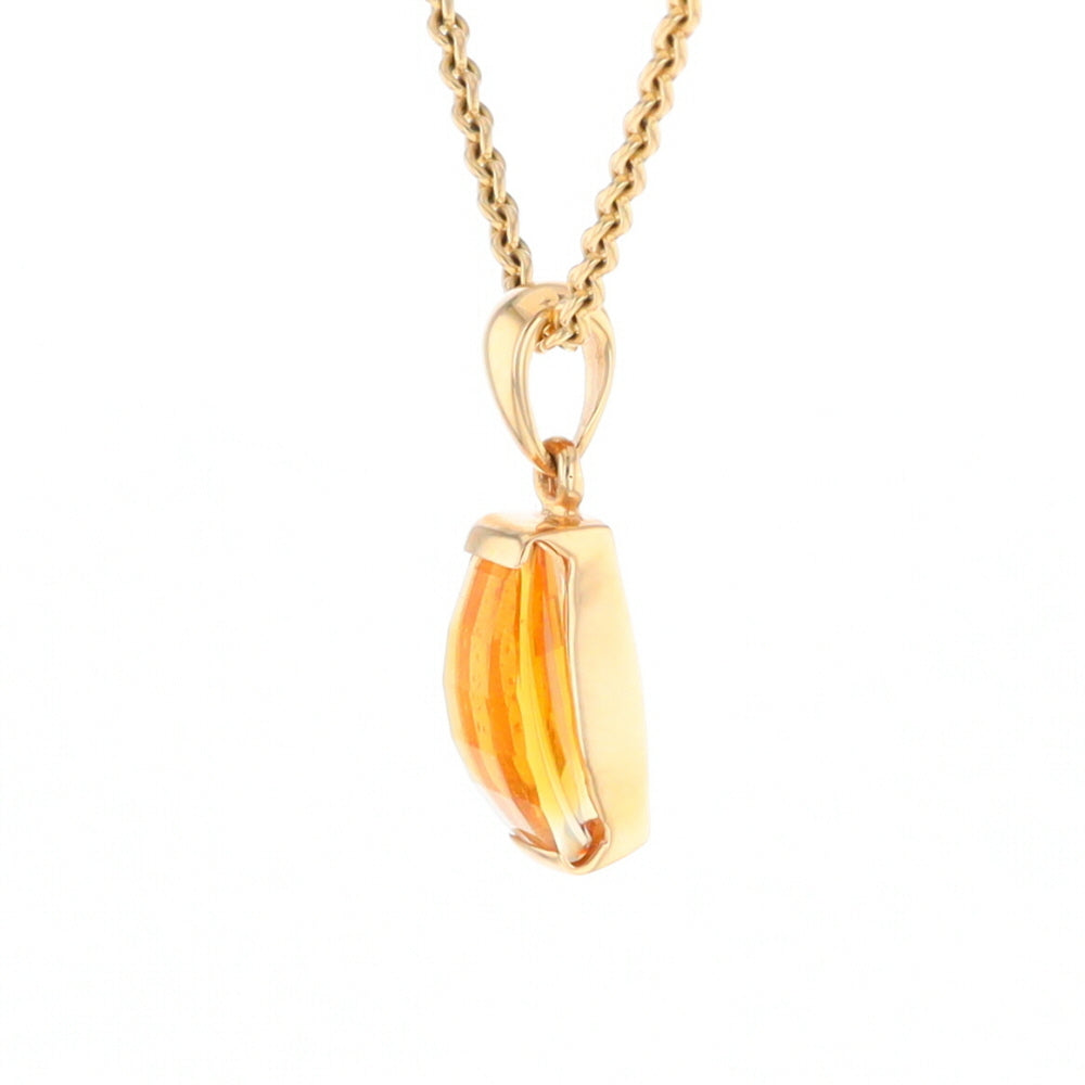 Fancy Cut Citrine Solitaire Pendant