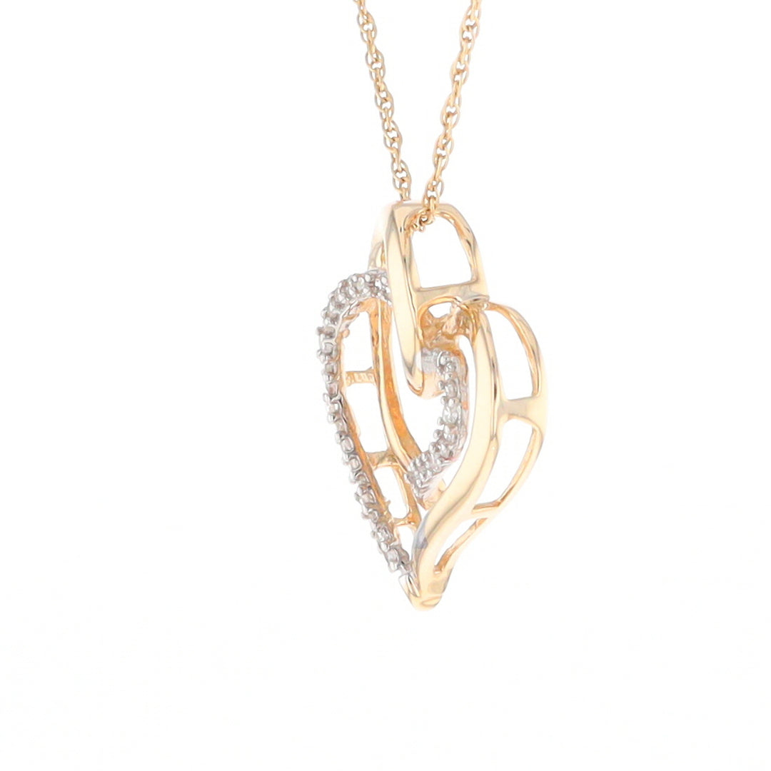 Double Heart Diamond Pendant