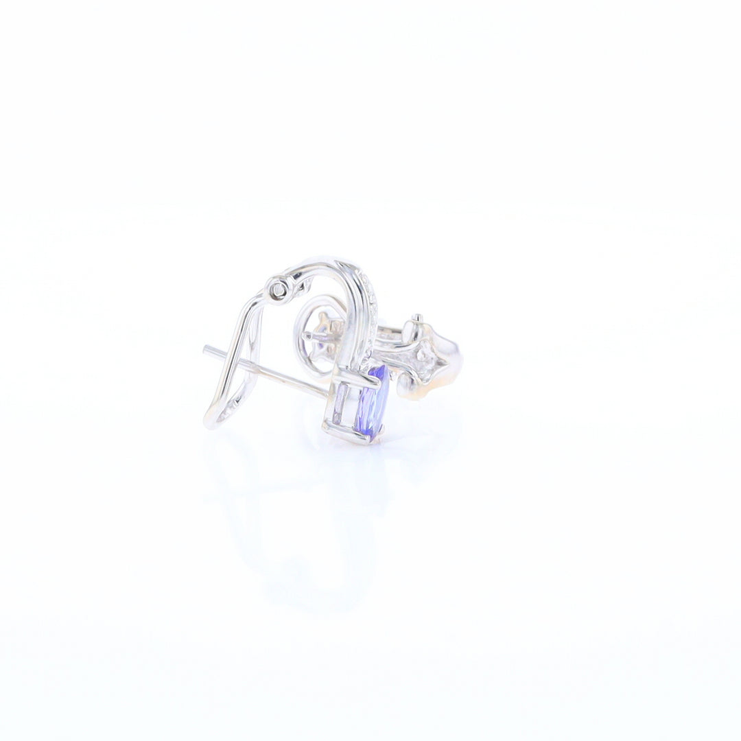 Oval Tanzanite and Diamond Earrings