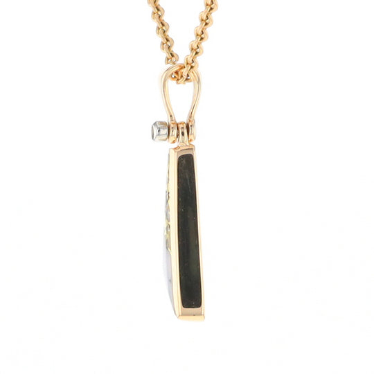 Triangular Gold Quartz Pendant - G2