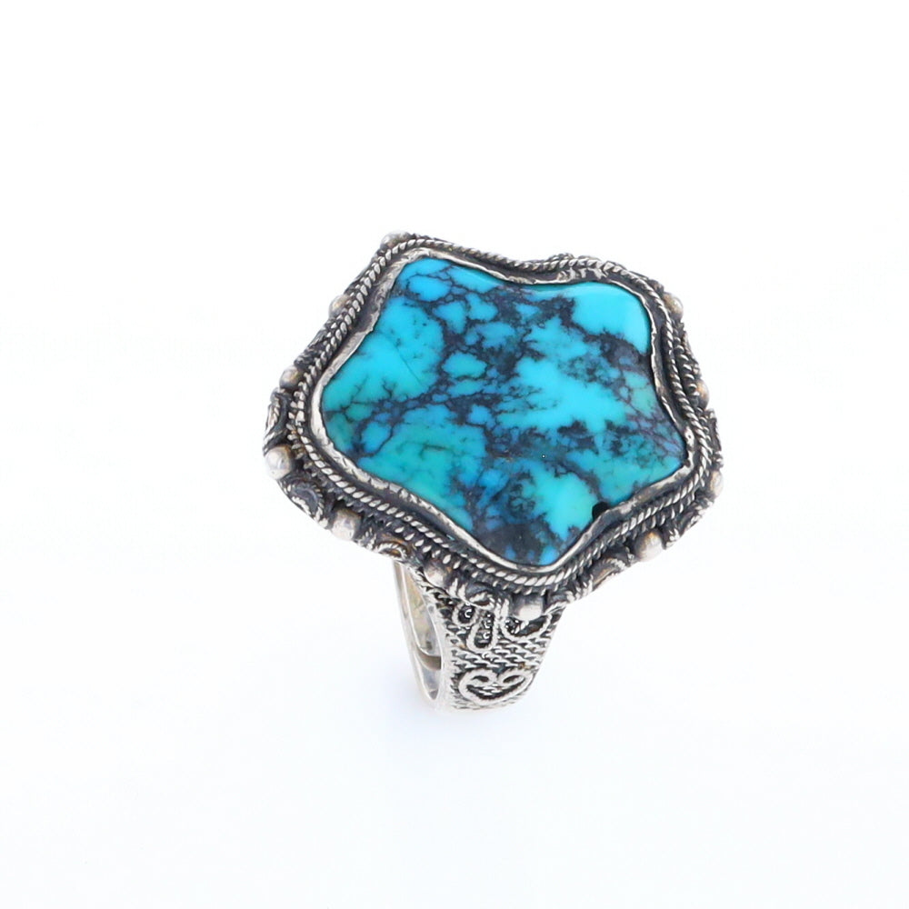 Adjustable Star Shaped Turquoise Ring