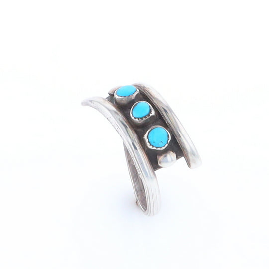 Round Turquoise Row Bypass Ring