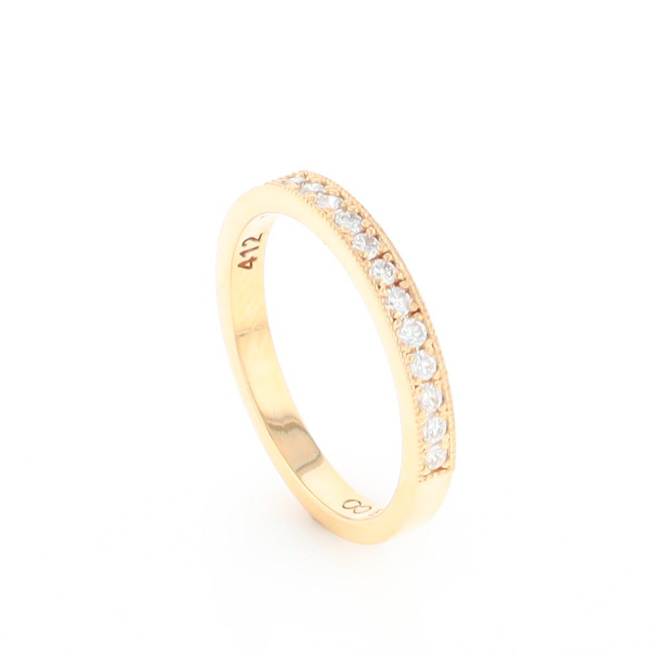 Yellow Gold Milgrain Diamond Wedding Band