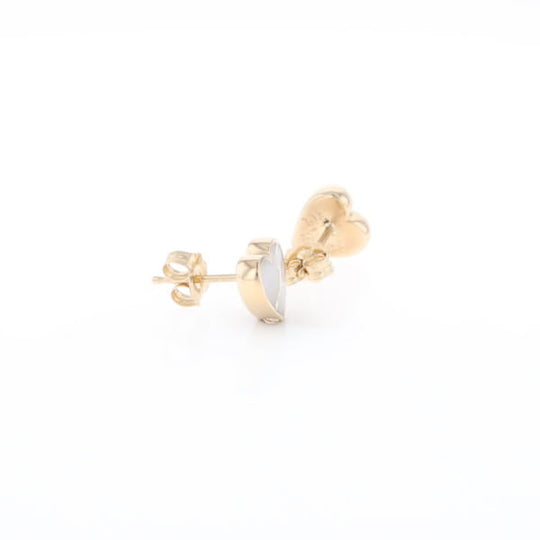 Gold Quartz Heart Stud Earrings - G2