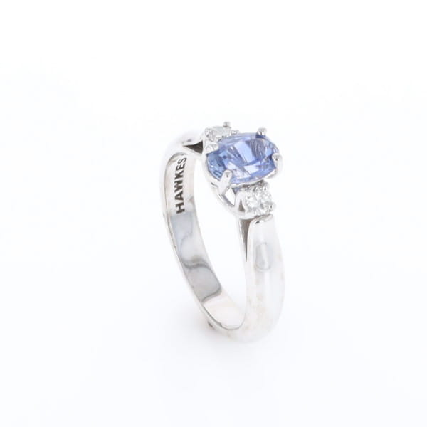 Ceylon Sapphire Three-Stone Trellis Ring