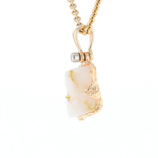 Rough Gold Quartz Freeform Pendant