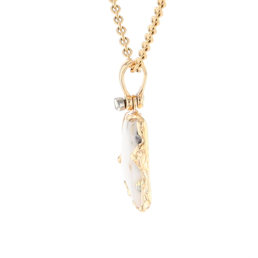 Gold Quartz Freeform Pendant (G2)