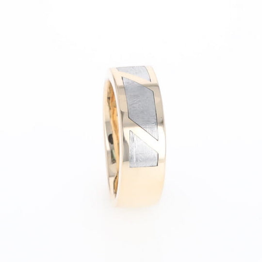 Meteorite Ring, 3 Section Inlaid Design