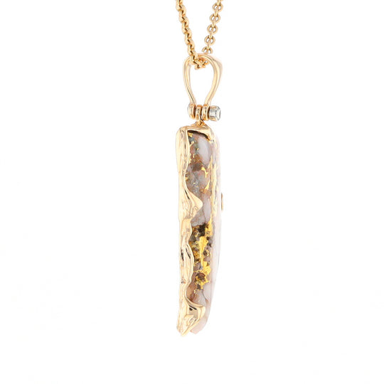 Gold Quartz Freeform Pendant (G2)