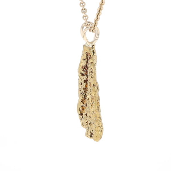 Gold Natural Nugget Flat Pendant