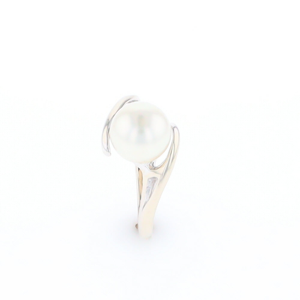 Pearl Solitaire Bypass Ring