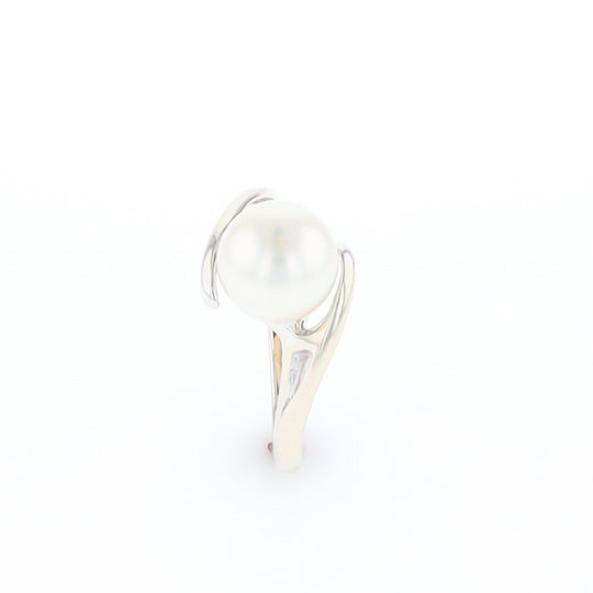 Pearl Solitaire Bypass Ring