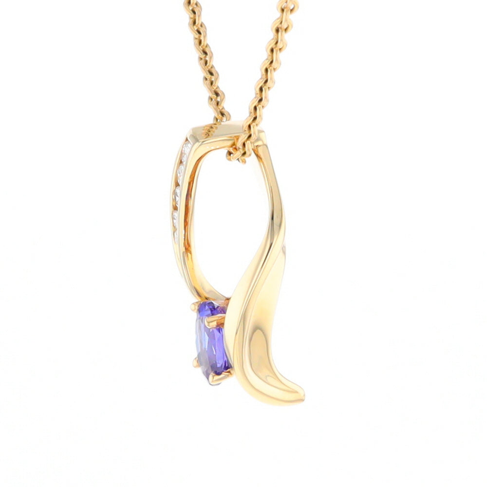 Synthetic Sapphire & Diamond Slide Pendant