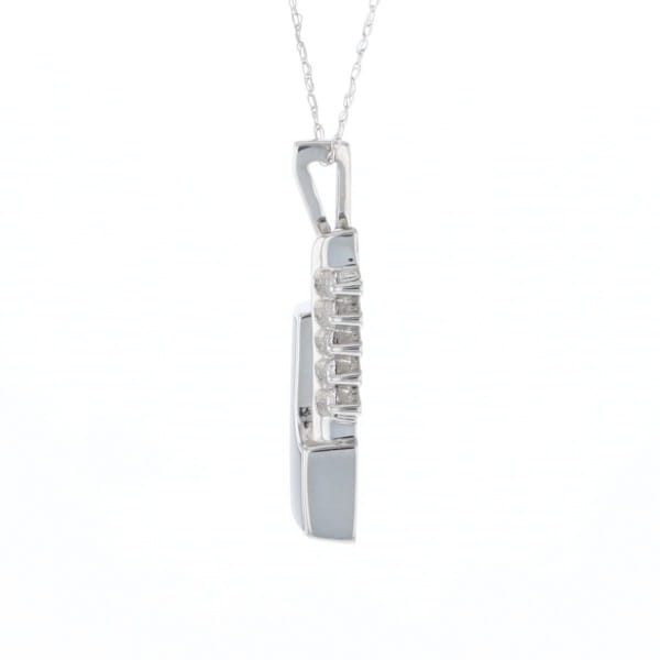 Geometric Onyx Inlaid Pendant with .14ctw Diamonds