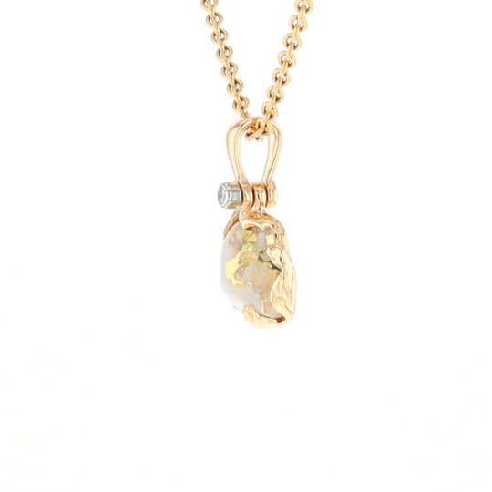 Gold Quartz Freeform Pendant - G1