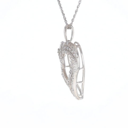 Frosted Diamond Heart Necklace