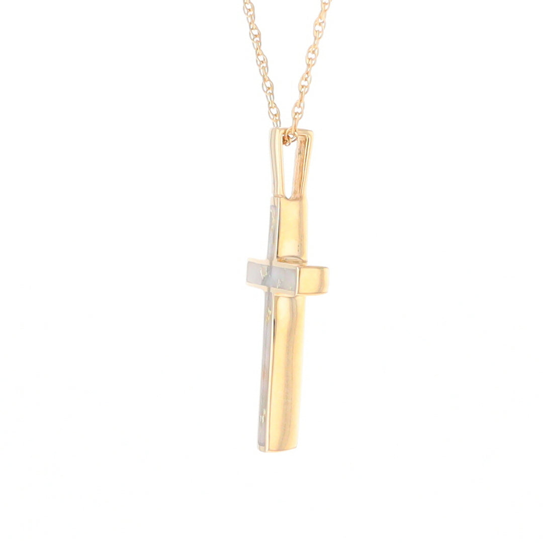 Three Section Gold Quartz Cross - G2