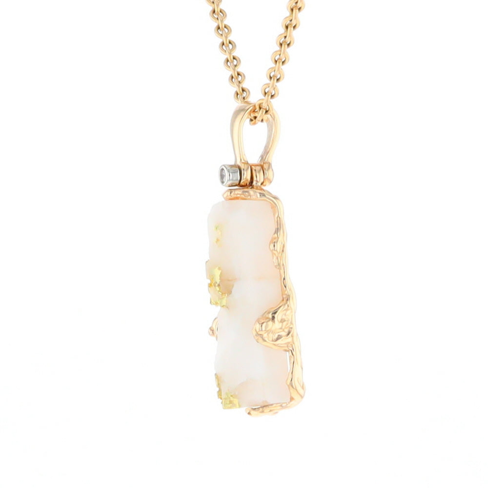 Gold Quartz Freeform Pendant - G1