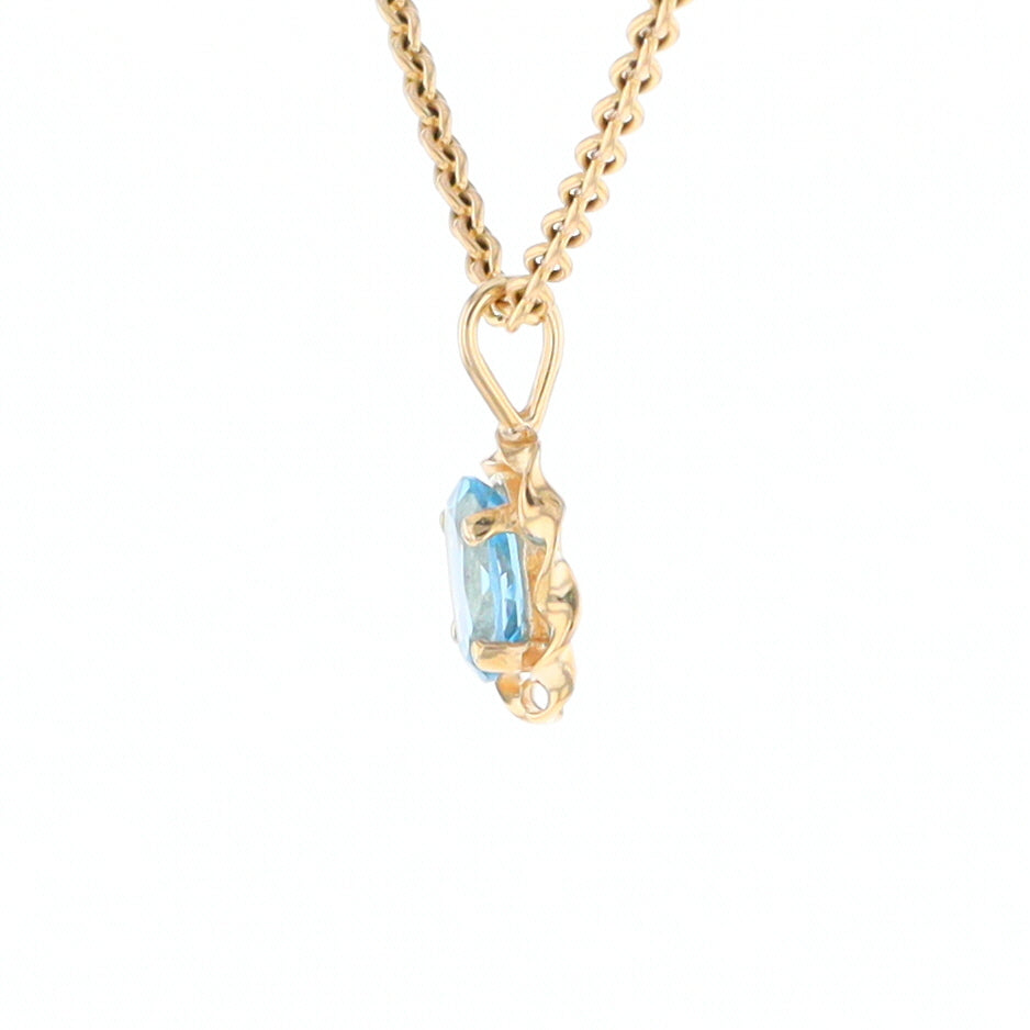 Blue Topaz Twisted Frame Pendant