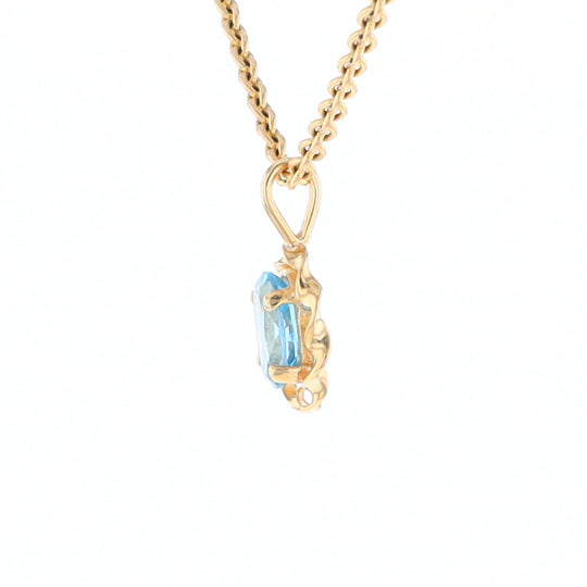 Blue Topaz Twisted Frame Pendant