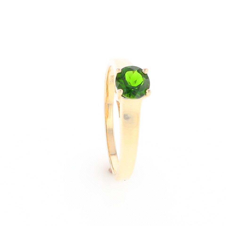 Chrome Diopside Solitaire Ring