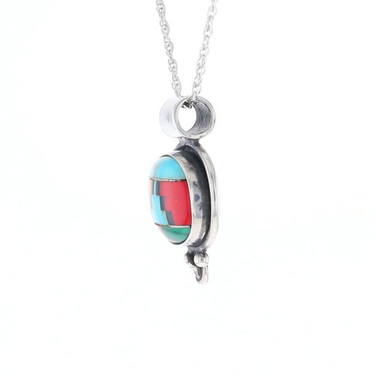 Native American Multi-Stone Oval Pendant