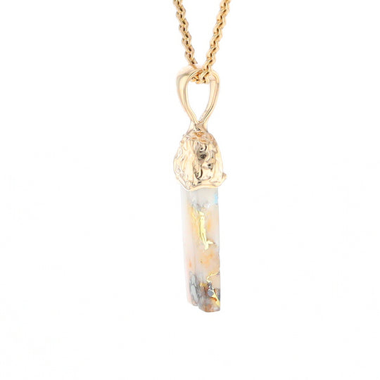 Gold Quartz Free Form Pendant