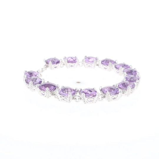 Amethyst Bracelet With Silver Filigree