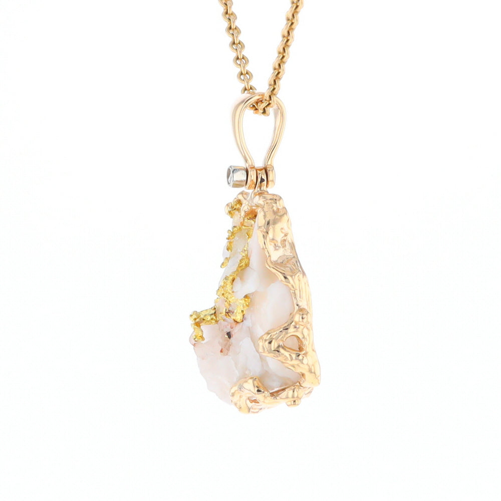 Rough Gold Quartz Freeform Pendant