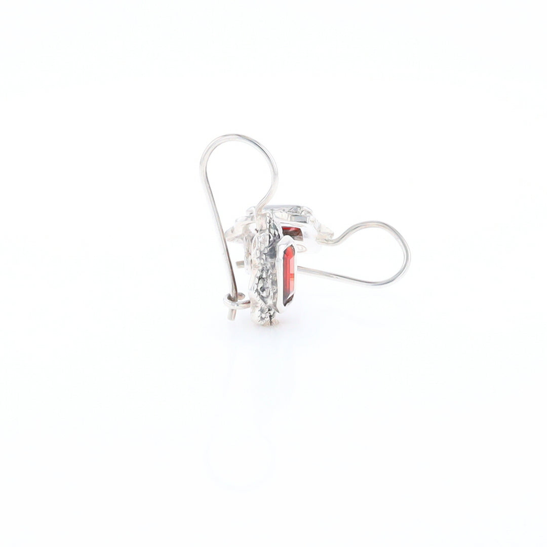 Filigree Star Garnet Hook Earrings