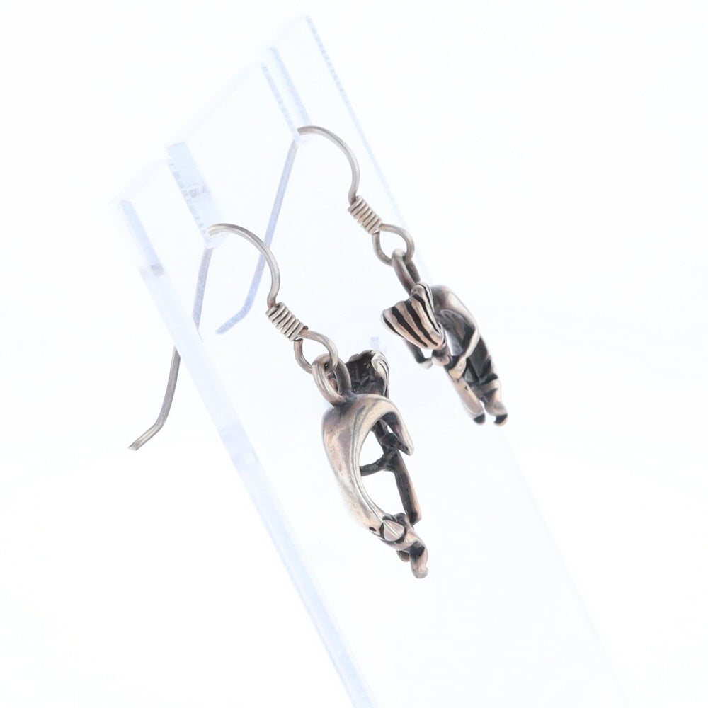 Silver Kokopelli Dangle Earrings