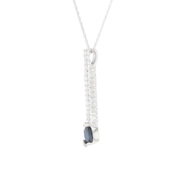 Pear Blue Sapphire Drop Pendant